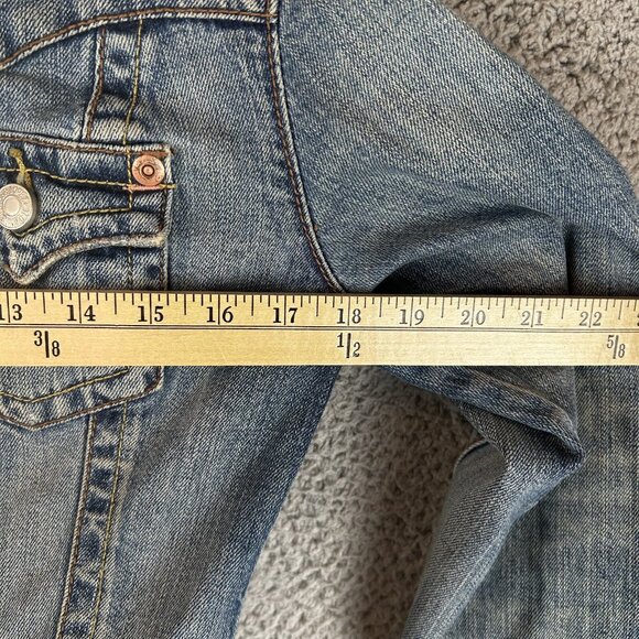 Vintage Y2K JLO Jennifer Lopez Denim Jean Jacket Embroidered Size Medium - Picture 4 of 5